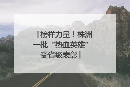 榜样力量！株洲一批“热血英雄”受省级表彰
