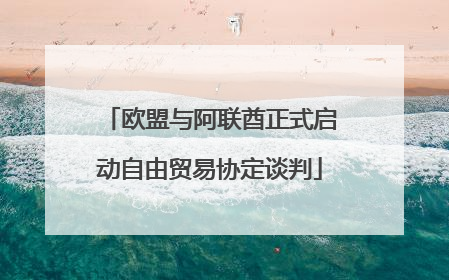 欧盟与阿联酋正式启动自由贸易协定谈判