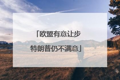 欧盟有意让步 特朗普仍不满意