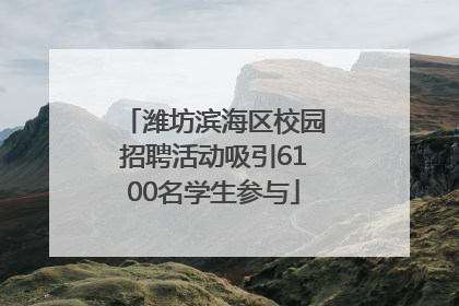 潍坊滨海区校园招聘活动吸引6100名学生参与