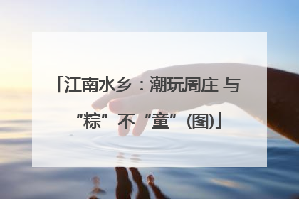 江南水乡：潮玩周庄 与“粽”不“童”(图)
