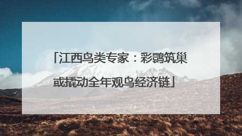 江西鸟类专家：彩鹮筑巢或撬动全年观鸟经济链