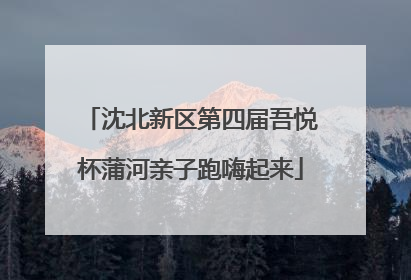 沈北新区第四届吾悦杯蒲河亲子跑嗨起来