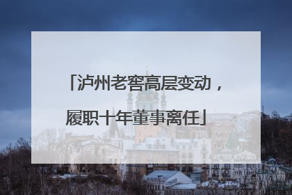 泸州老窖高层变动，履职十年董事离任