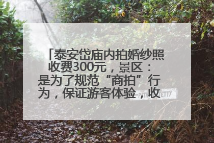 泰安岱庙内拍婚纱照收费300元，景区：是为了规范“商拍”行为，保证游客体验，收取费用全部上交国库
