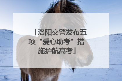 洛阳交警发布五项“爱心助考”措施护航高考