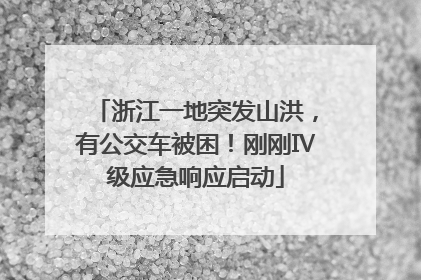 浙江一地突发山洪，有公交车被困！刚刚Ⅳ级应急响应启动