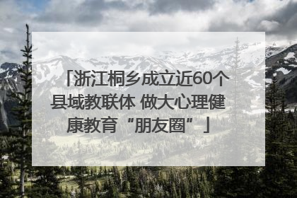 浙江桐乡成立近60个县域教联体 做大心理健康教育“朋友圈”