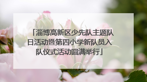 淄博高新区少先队主题队日活动暨第四小学新队员入队仪式活动圆满举行