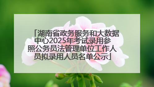 湖南省政务服务和大数据中心2025年考试录用参照公务员法管理单位工作人员拟录用人员名单公示