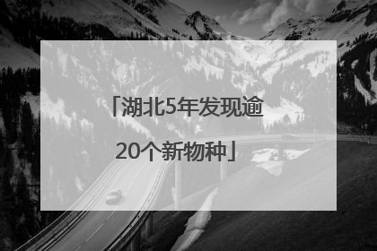 湖北5年发现逾20个新物种