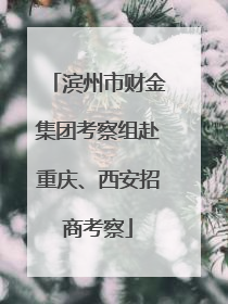 滨州市财金集团考察组赴重庆、西安招商考察