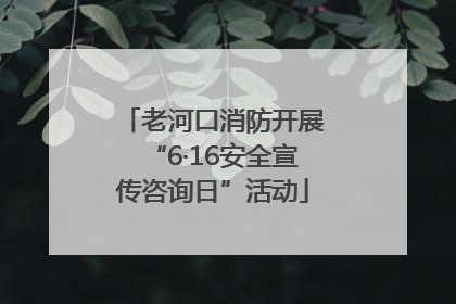 老河口消防开展“6·16安全宣传咨询日”活动