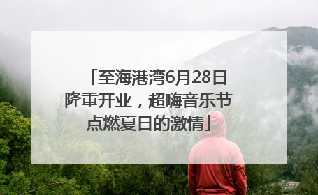 至海港湾6月28日隆重开业，超嗨音乐节点燃夏日的激情