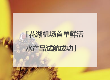 花湖机场首单鲜活水产品试航成功