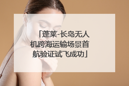 蓬莱-长岛无人机跨海运输场景首航验证试飞成功