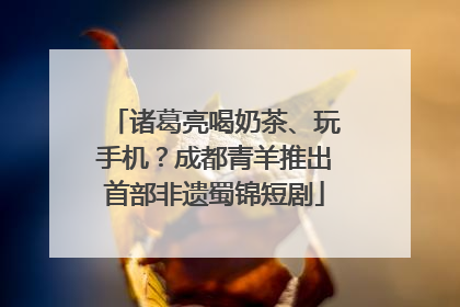 诸葛亮喝奶茶、玩手机？成都青羊推出首部非遗蜀锦短剧