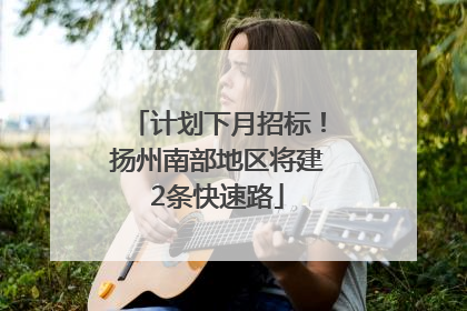 计划下月招标！扬州南部地区将建2条快速路
