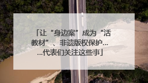 让“身边案”成为“活教材”、非遗版权保护……代表们关注这些事