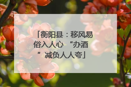 衡阳县：移风易俗入人心 “办酒”减负人人夸