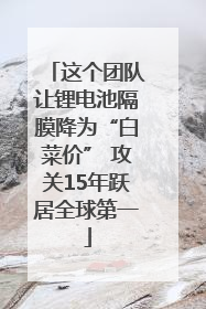 这个团队让锂电池隔膜降为“白菜价” 攻关15年跃居全球第一
