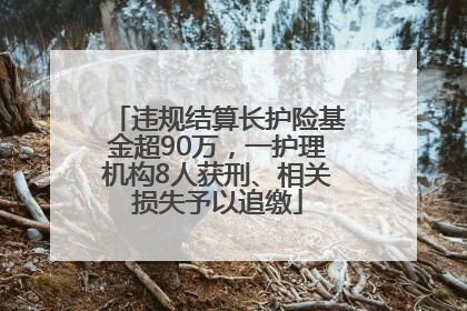 违规结算长护险基金超90万，一护理机构8人获刑、相关损失予以追缴