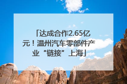 达成合作2.65亿元！温州汽车零部件产业“链接”上海