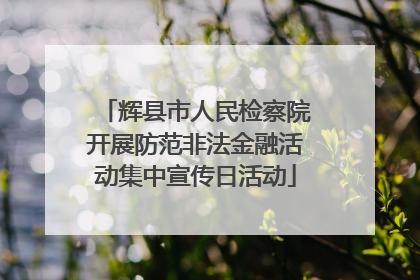 辉县市人民检察院开展防范非法金融活动集中宣传日活动