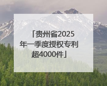 贵州省2025年一季度授权专利超4000件