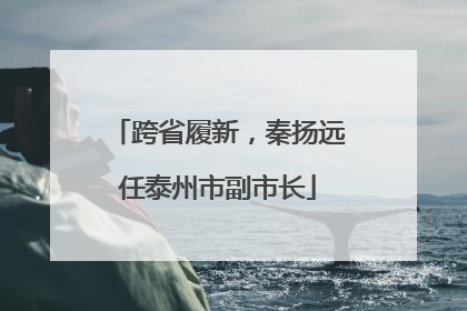 跨省履新，秦扬远任泰州市副市长