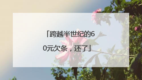跨越半世纪的60元欠条，还了