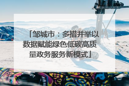 邹城市：多措并举以数据赋能绿色低碳高质量政务服务新模式
