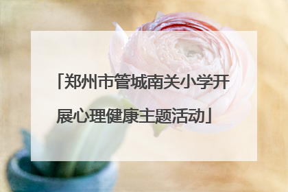 郑州市管城南关小学开展心理健康主题活动