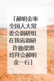 郝明金率全国人大常委会调研组在我省调研 许勤梁惠玲拜会郝明金一行