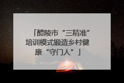 醴陵市“三精准”培训模式锻造乡村健康“守门人”