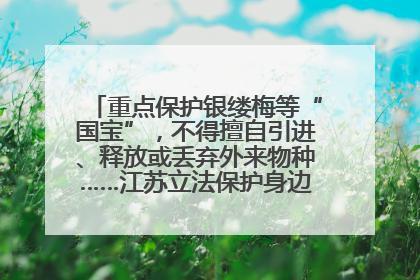 重点保护银缕梅等“国宝”，不得擅自引进、释放或丢弃外来物种……江苏立法保护身边的生物“朋友圈”
