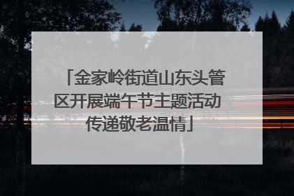 金家岭街道山东头管区开展端午节主题活动 传递敬老温情