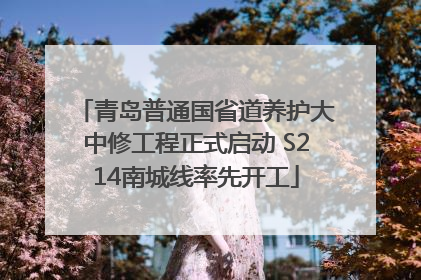 青岛普通国省道养护大中修工程正式启动 S214南城线率先开工