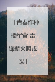 青春作种播军营 雷锋薪火照戎装
