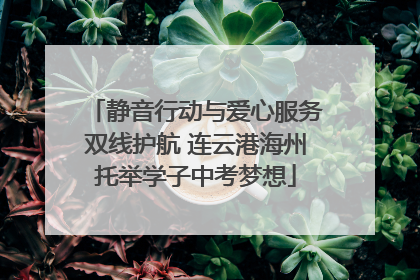 静音行动与爱心服务双线护航 连云港海州托举学子中考梦想