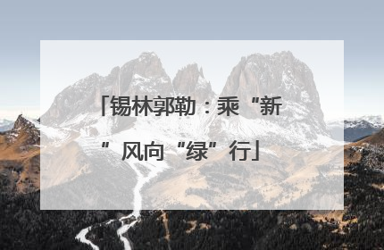 锡林郭勒：乘“新”风向“绿”行