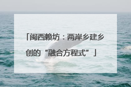 闽西赖坊：两岸乡建乡创的“融合方程式”