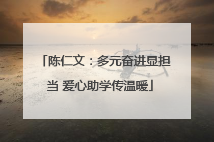 陈仁文：多元奋进显担当 爱心助学传温暖