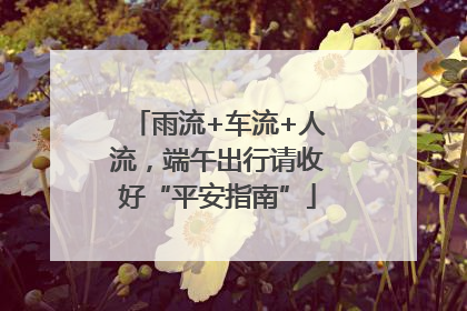 雨流+车流+人流，端午出行请收好“平安指南”