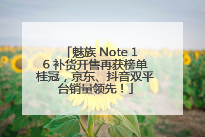 魅族 Note 16 补货开售再获榜单桂冠，京东、抖音双平台销量领先！