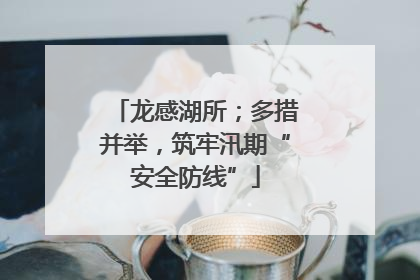 龙感湖所；多措并举，筑牢汛期“安全防线”