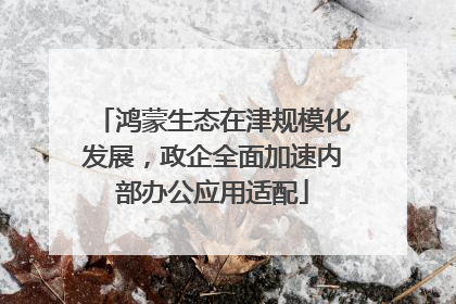 鸿蒙生态在津规模化发展，政企全面加速内部办公应用适配