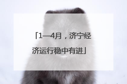 1—4月，济宁经济运行稳中有进