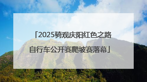 2025骑观庆阳红色之路自行车公开赛爬坡赛落幕