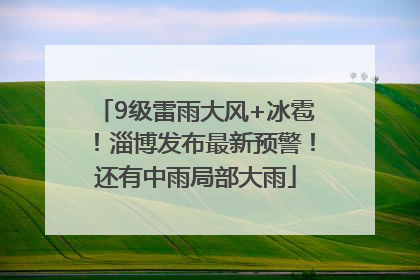9级雷雨大风+冰雹！淄博发布最新预警！还有中雨局部大雨